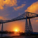 ees Transporter Bridge at Dusk in Middlesbrough, North East of E